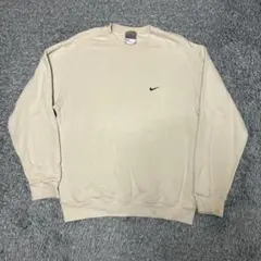 NIKE ナイキ ベージュ レアカラー スウェット 刺繍ワンポイントロゴ