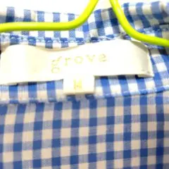 ワールド。レディースシャツgrove ライトブルーと白のギンガムチェック柄シャツのサムネイル