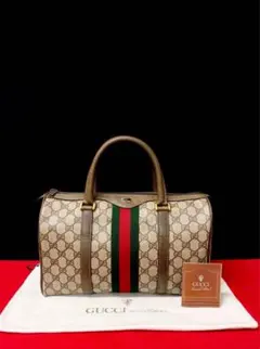 美品⭐️紙タグ付きオールドグッチ シェリーライン ミニボストンバッグ