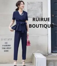RUIRUE BOUTIQUE パンツスーツ3点セット ネイビー セレモニー M