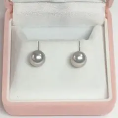 淡水パール　一粒ピアス　シルバーホワイト