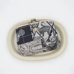 4ばんミナペルホネンパッチtambourineあおりポケット親子がま口財布