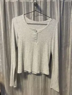 ヘンリーネック 長袖 Tシャツ