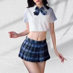 コスプレ セーラー服 衣装 仮装 3点セット 半袖 夏服 制服 青 q019-c