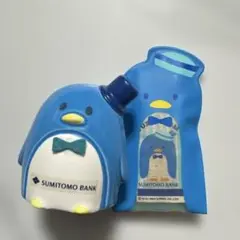 【非売品】旧住友銀行タキシードサム貯金箱.絆創膏2点セット