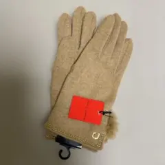 新品タグ付　CHARLES JOURDAN ベージュ手袋 ファー付き