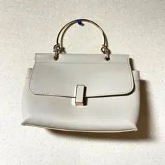TRIDEEP ホワイトハンドバッグ ショルダー付き
