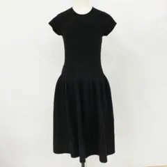 Drawer 半袖ワンピース フレア ブラック Sのサムネイル