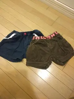 ショートパンツ2点セット ネイビー&ブラウン