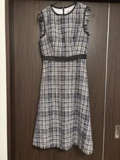 チェック柄ツイードドレス