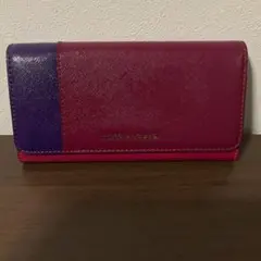 FENDI フェンディ 長財布 バイカラー ネイビー×ピンク レザー 正規品 