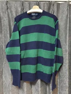 【希少】【90s】Polo by Ralph Lauren ボーダーニット Lのサムネイル