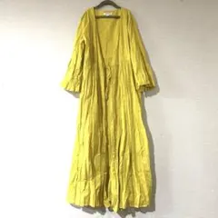 フリークスストアFREAKSSTOREイエロープリーツロングカーディガン