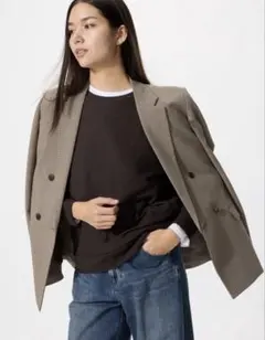 ユニクロ　ソフトニットフリースクルーネックt