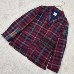 ts(s) チェック柄ジャケット レッド×ネイビー サイズ2 オシャレのサムネイル