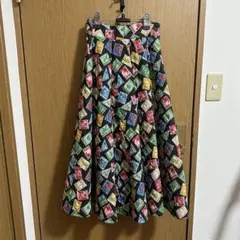 美品 Emerald Motel 総柄 キルティング ロング フレア スカート