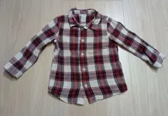 H&M クリスマス 赤系　チェック シャツ 92cm