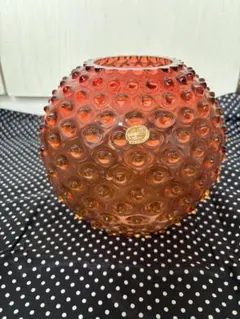 ボヘミアガラス　ボロクリスタル　花瓶　ビンテージ　オールハンドメイド　希少