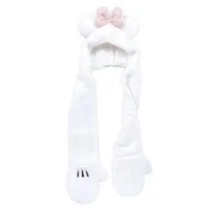 ディズニーマフラーキャップ　ミニー　白