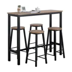 【色:ブラック】SoBuy カウンターテーブル セット OGT22-SCH