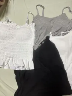 キャミソールセット Mサイズ 3色➕ホワイトのシャーリングキャミ