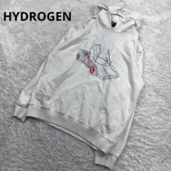 ハイドロゲン 刺繍 車 プルオーバー パーカー ホワイト XXL