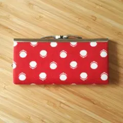 AYANOKOJI　がま口長財布　がまドット柄　赤