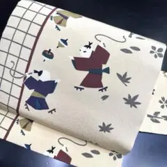 8-197 名古屋帯 九寸 美品 正絹 着物 名古屋仕立て 縮緬