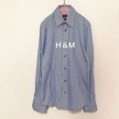 H&M/ストライプ/長袖シャツ/オシャレデザイン/トップス/柄シャツ/3005