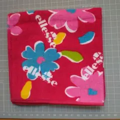 ellesse 花柄 新品未使用 ハンカチ 綿100% 約/30×30cm