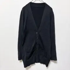 黒いボタン付きカーディガン シンプル ポケット Lサイズ相当