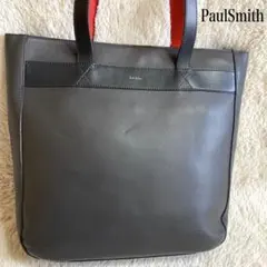 ポールスミス Paul Smith オールレザー 肩がけ ロゴ トートバッグ