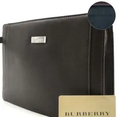 【未使用品】Burberry バーバリー　セカンドバッグ　ロゴ　レザー　シボ革 未使用品】Burberry バーバリーセカンドバッグロゴレザーシボ革