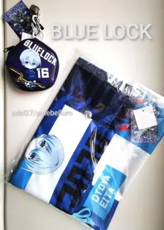 新品2点BLUE LOCKキャラクター巾着バッグ&カラビナ付きミニポーチセット