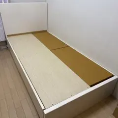 収納付きシングルベッドフレーム ホワイト