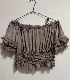 niceclaup レースオフショルトップス