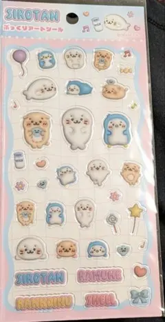 しろたん　ぷっくりアートシール