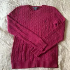 RALPH LAUREN SPORT ケーブルニット セーター ピンク Lのサムネイル