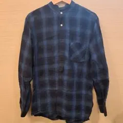 NIKO AND ... 青系チェック柄 長袖ネルシャツ
