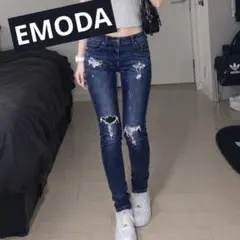 EMODA ダメージ加工 スキニーデニムパンツ
