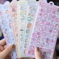 【新品未使用】ボンボンドロップシール風　ぷくぷくシール　 3Dシール　6枚セット