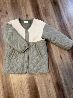 カーキ キルティングジャケット