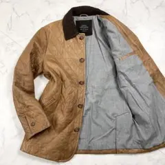 希少 ユナイテッドアローズ 羊革 キルティングジャケット L 襟コーデュロイ 茶