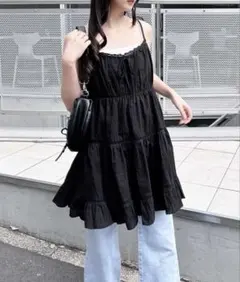 【Web限定】 レースティアードミニキャミワンピース