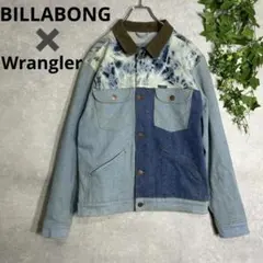 ビラボン　ラングラー　コラボ　デニムジャケット Gジャン　M 水色　青　白