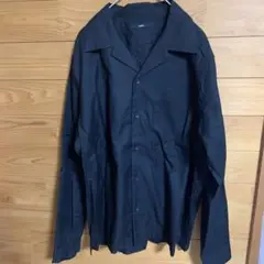 【美品】シップス　SHIPS オープンカラーシャツ　黒　ブラックS 綿100