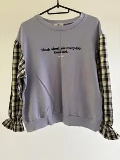 ALGY トレーナー チェック柄袖切り替え