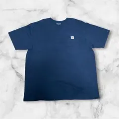 Carhartt カーハート 無地 胸ポケットTシャツ 2XL ネイビー