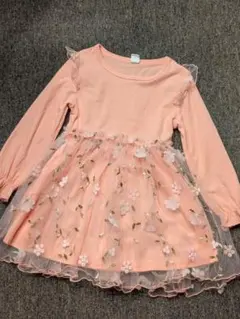 フラワー刺繍 ワンピース　110　誕生日　フォーマル