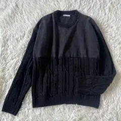 ZARA ザラ　デニム　コンビ　ウォッシュ加工　セーター L